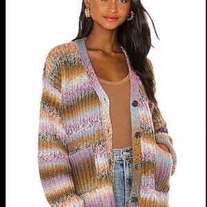 cupcakes & cashmere Pastel Striped Cardigan